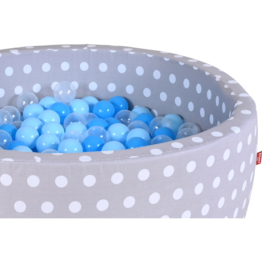 knorr toys® Bällebad soft - Grey white dots - 300 balls soft bluebluetransparent grau