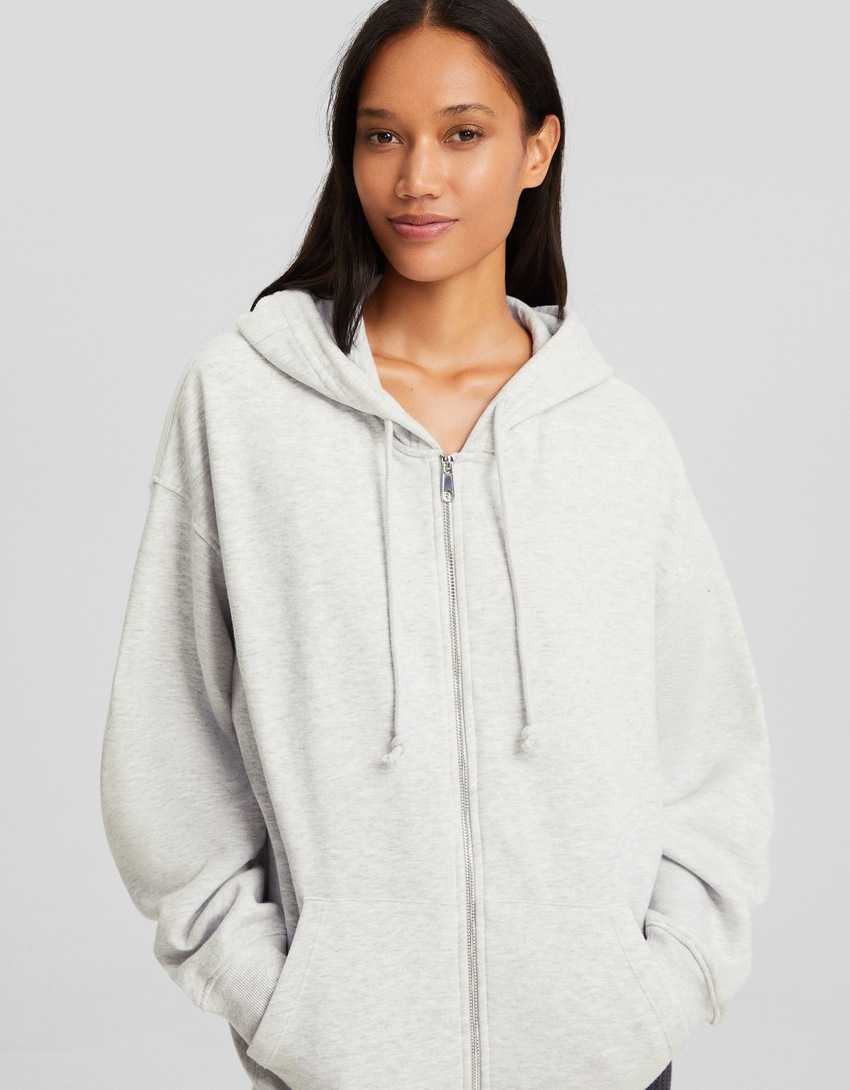 Moletom com zíper oversized