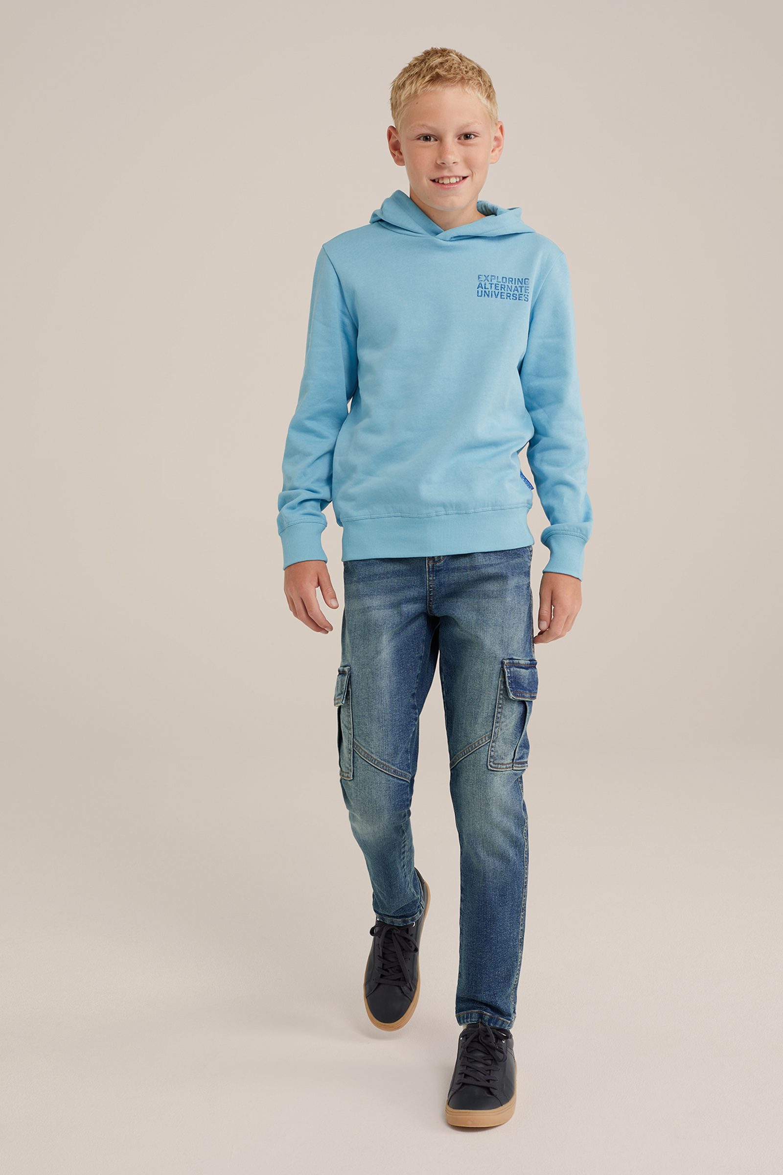 Jongens hoodie met opdruk Blue Ridge IJsblauw