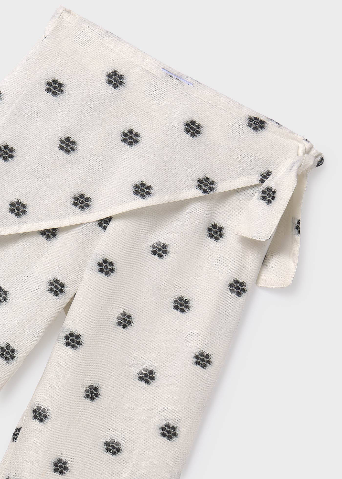 Calças jacquard para menina, preto cru