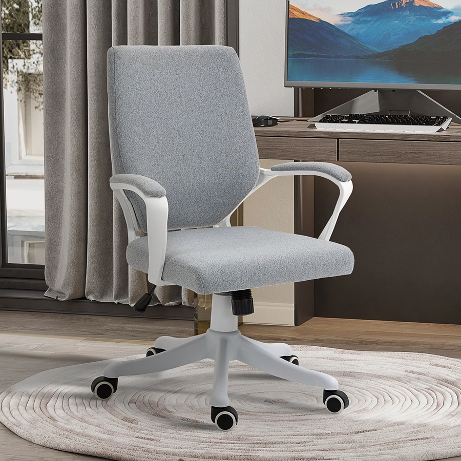 Vinsetto Bürostuhl ergonomisches liniendesign, weiche Polsterung grau