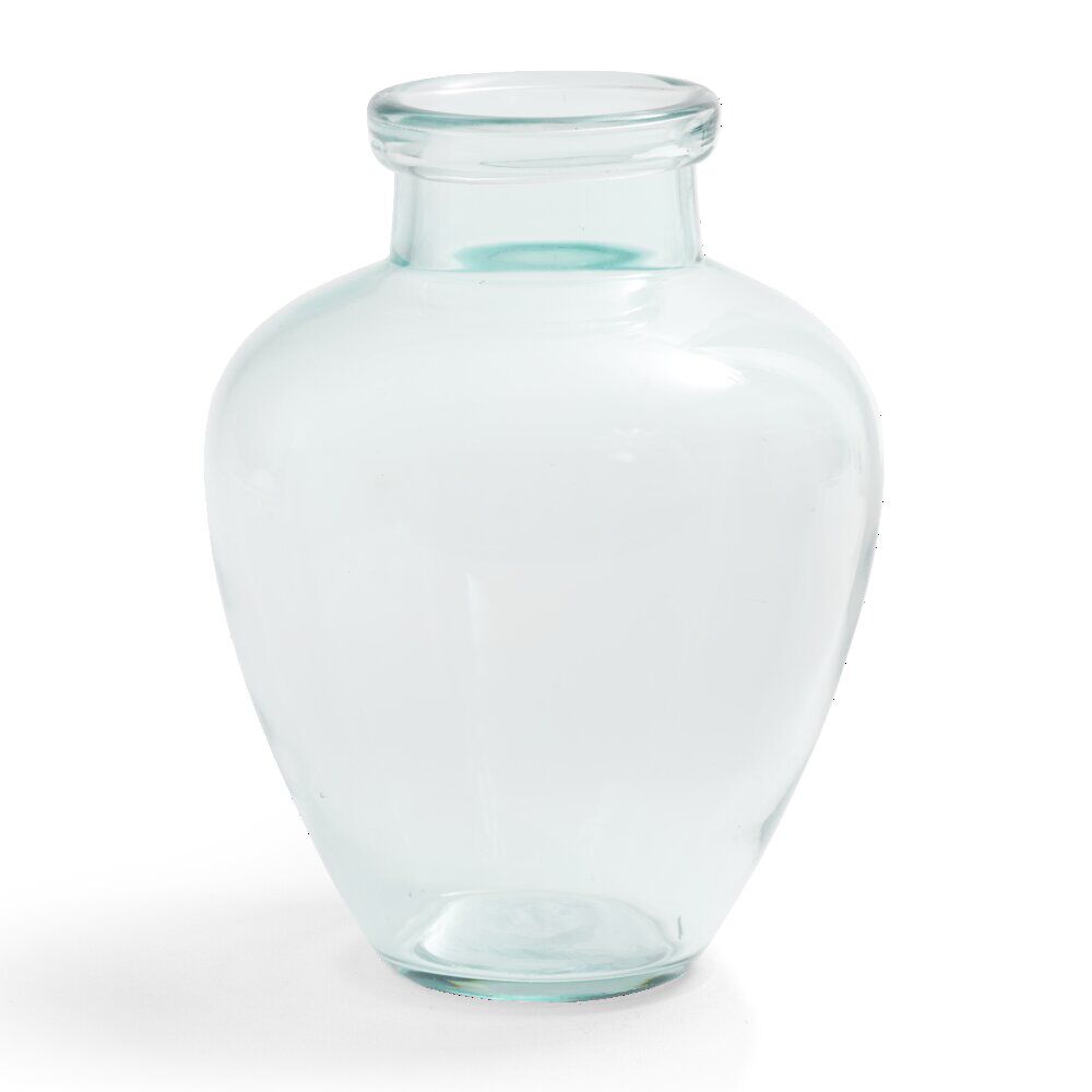 Vase verre bleu transparent Ø15,5xH20,5cm