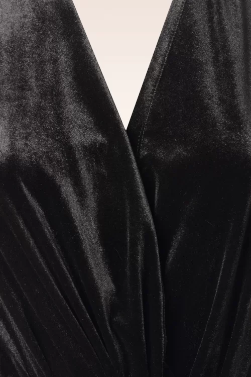 Vintage Chic for Topvintage Victoria Velvet vest top in zwart