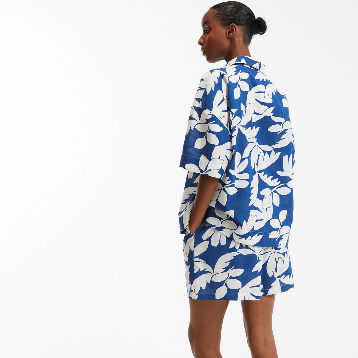COLEÇÃO LA REDOUTE<br>Camisa oversized estampada com mangas curtas