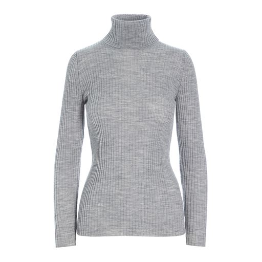 Bitte Kai Rand New Wool Rullekrave Sweater, Grey Melange, M