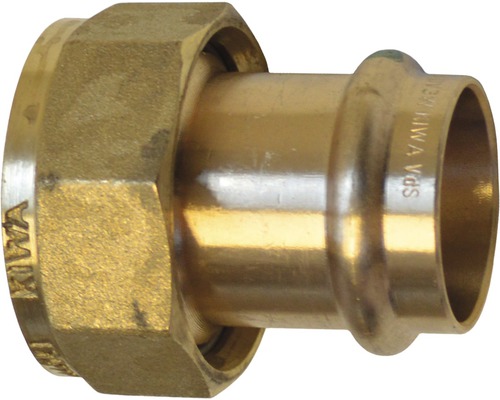 Viega Sanpress persfitting met SC-Contur schroefaansluiting, vlak afdichtend, met wartelmoer, 15 mm x 3/4
