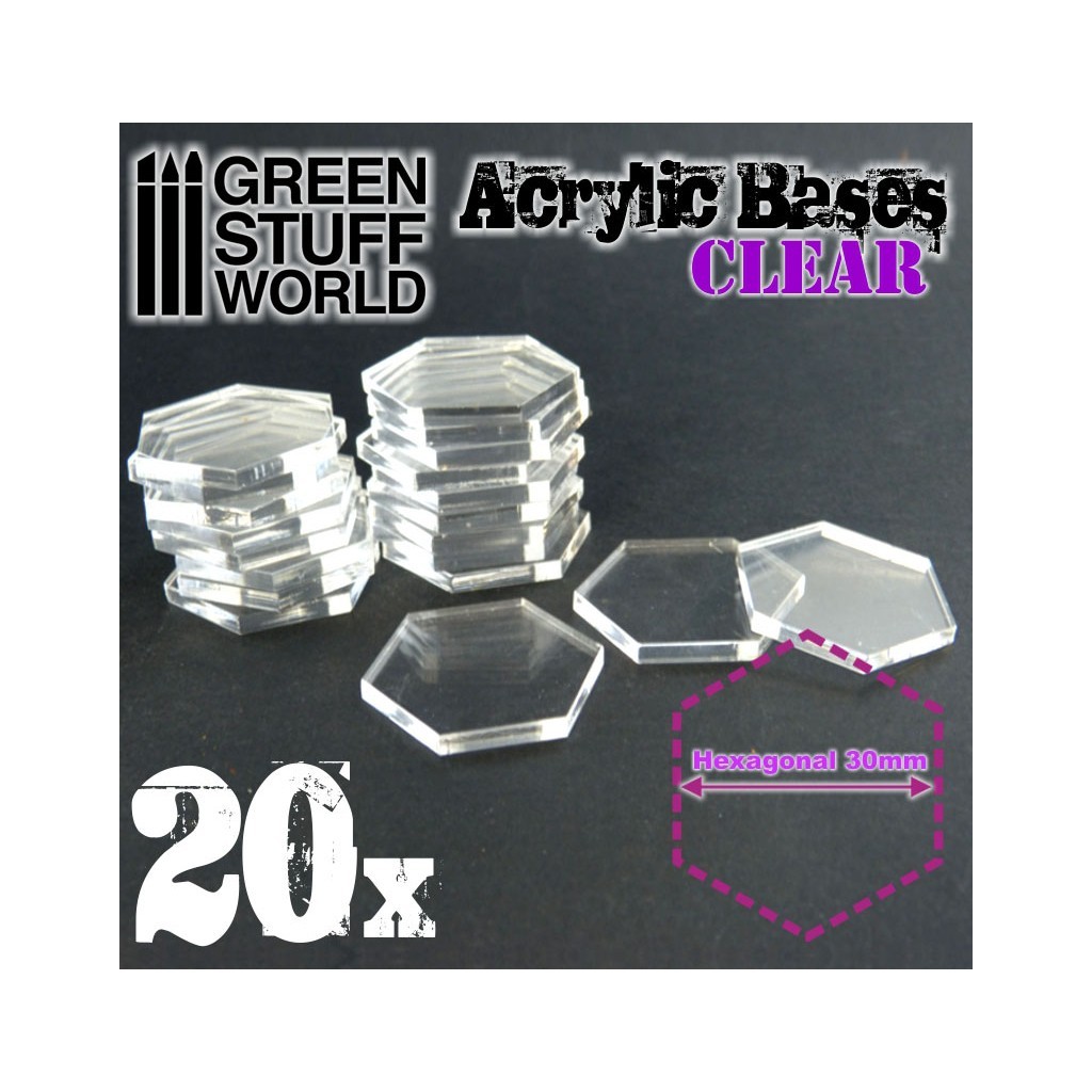 Socles Transparents Hexagonaux de 30mm
