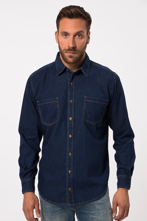 Jeanshemd, Langarm, Kentkragen, Modern Fit, bis 8 XL