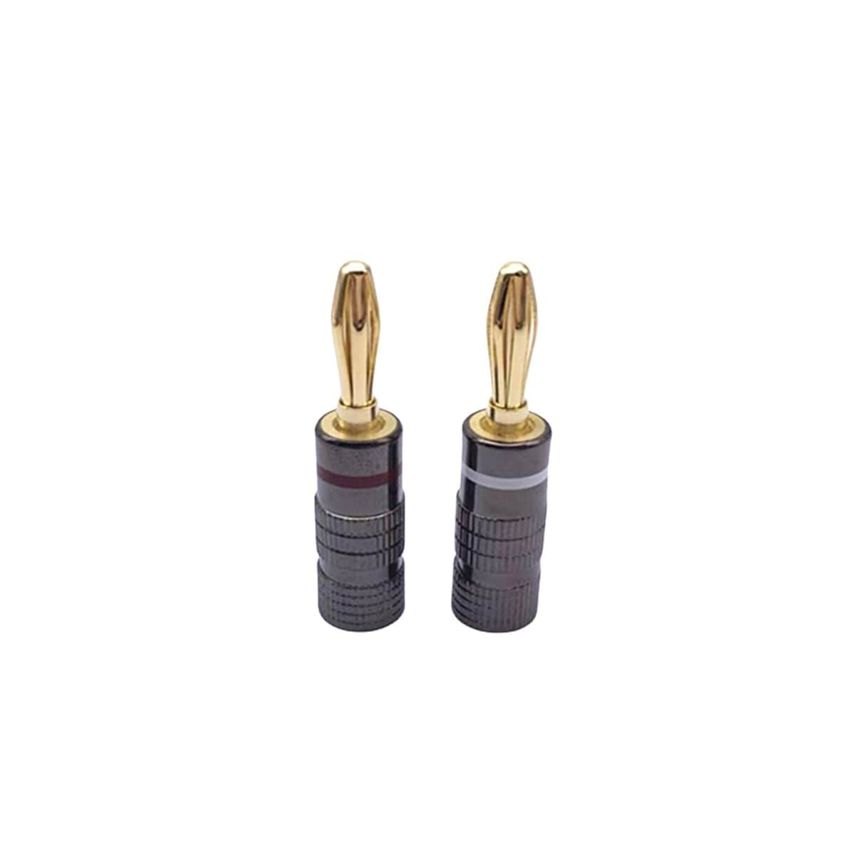 Bananplugg gullbelagt 4 mm 4-pak