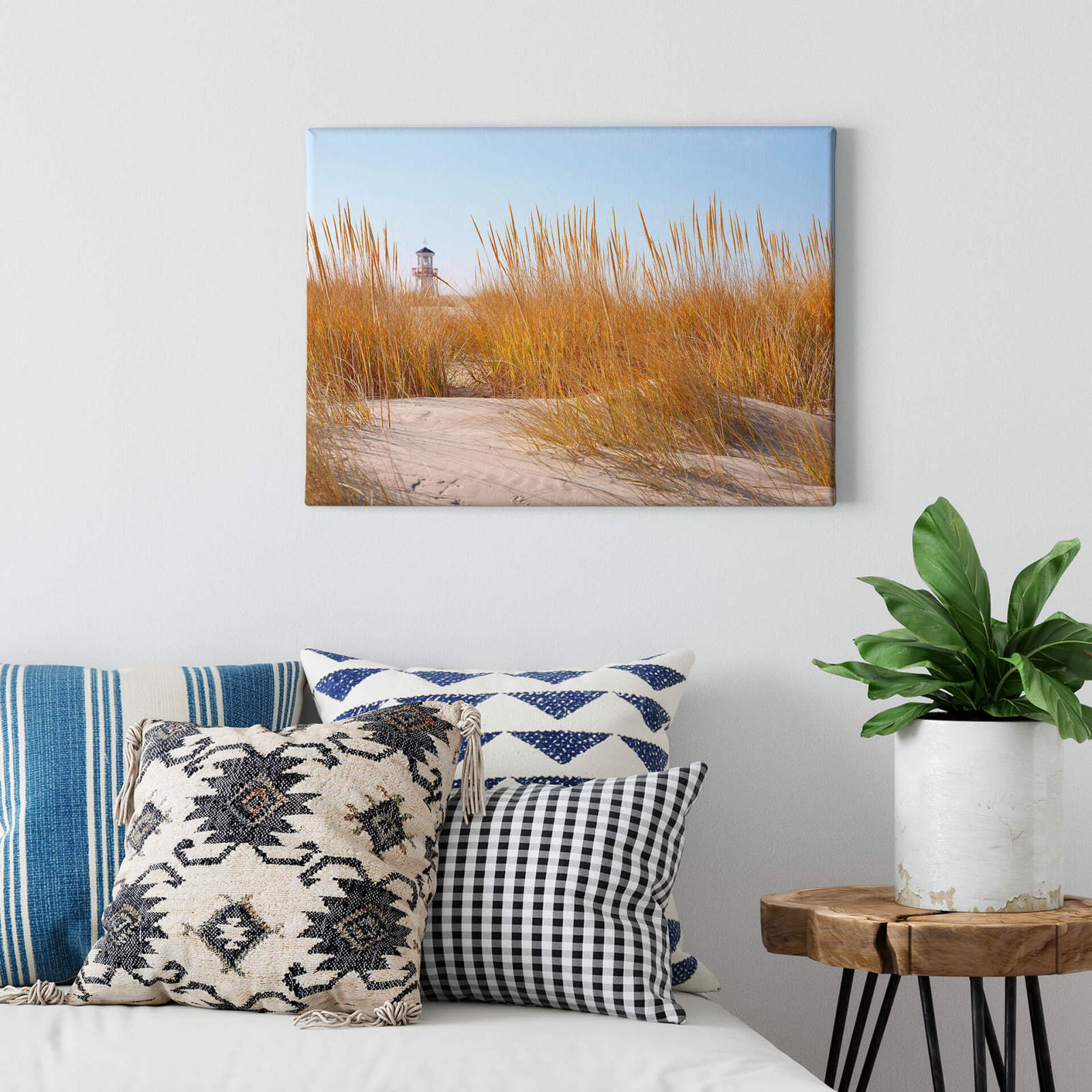 Leinwandbild LEUCHTTURM - beige-gelb - 70x50 cm
