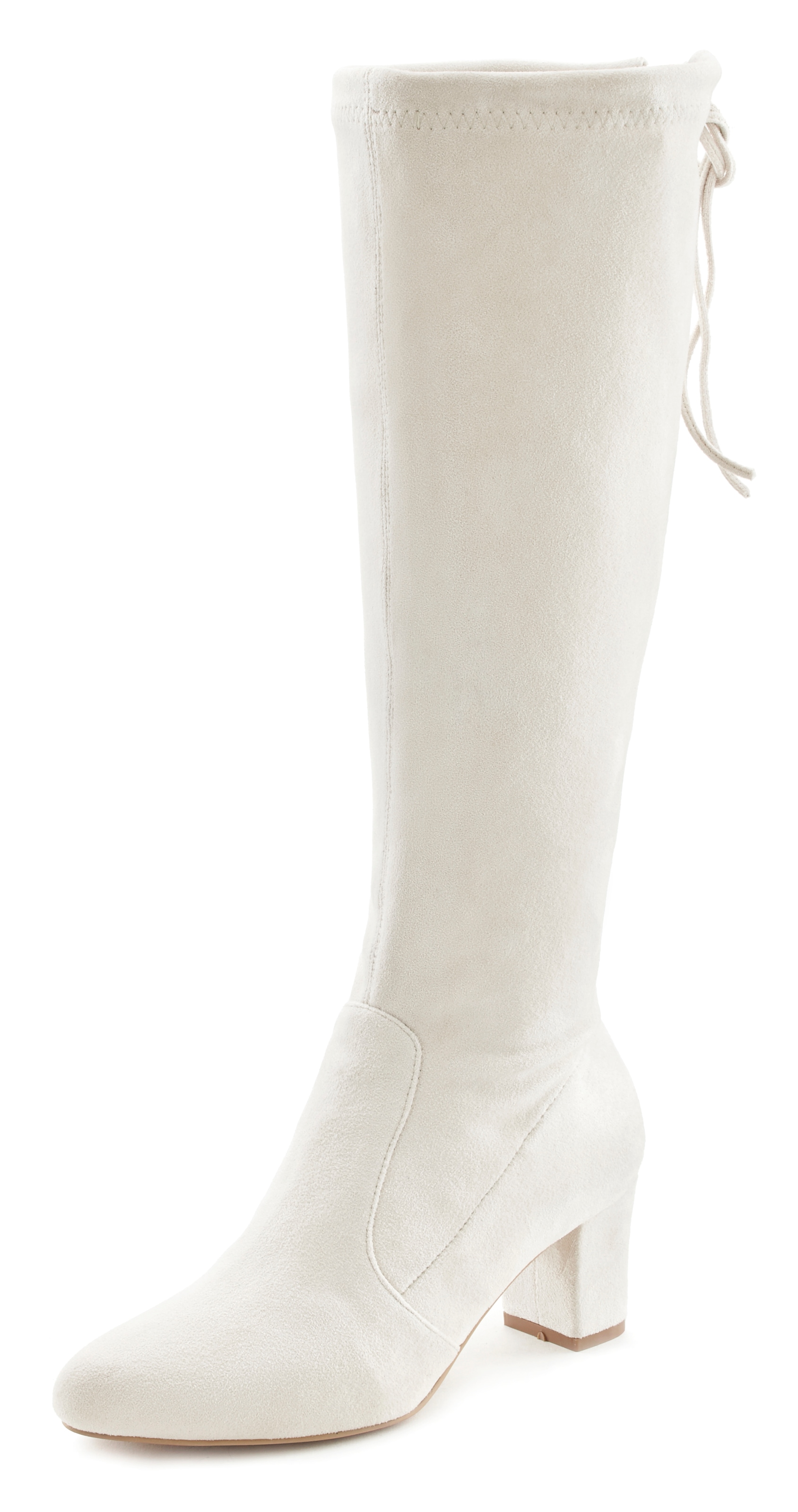 LASCANA Schlupfstiefel  Schlupfboots, Slouchy Boots, Slip-On, Stretch & Blockabsatz