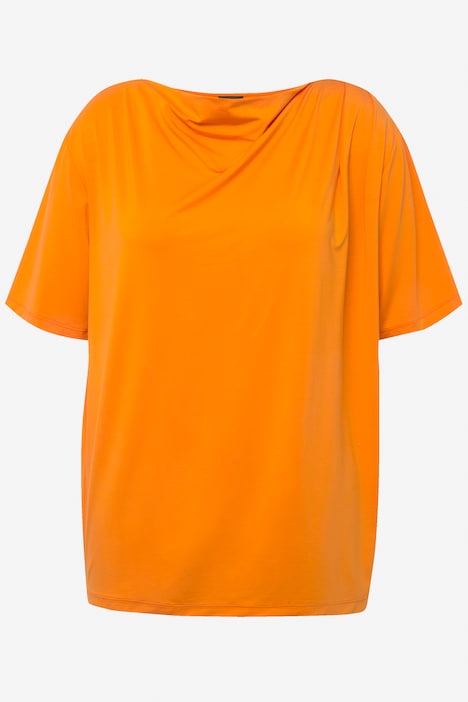 T-Shirt, Lyocell, Wasserfall-Ausschnitt, Halbarm