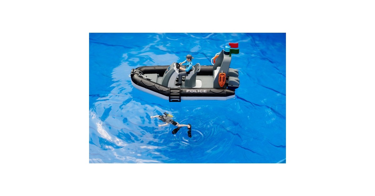 bruderbworld politieboot met zwaailicht Modelvoertuig  (62733)