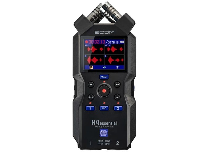 Zoom Portable Recorder H4essential 4-Spur-32-Bit-Float-Recorder mit zwei A/D-Wandlern