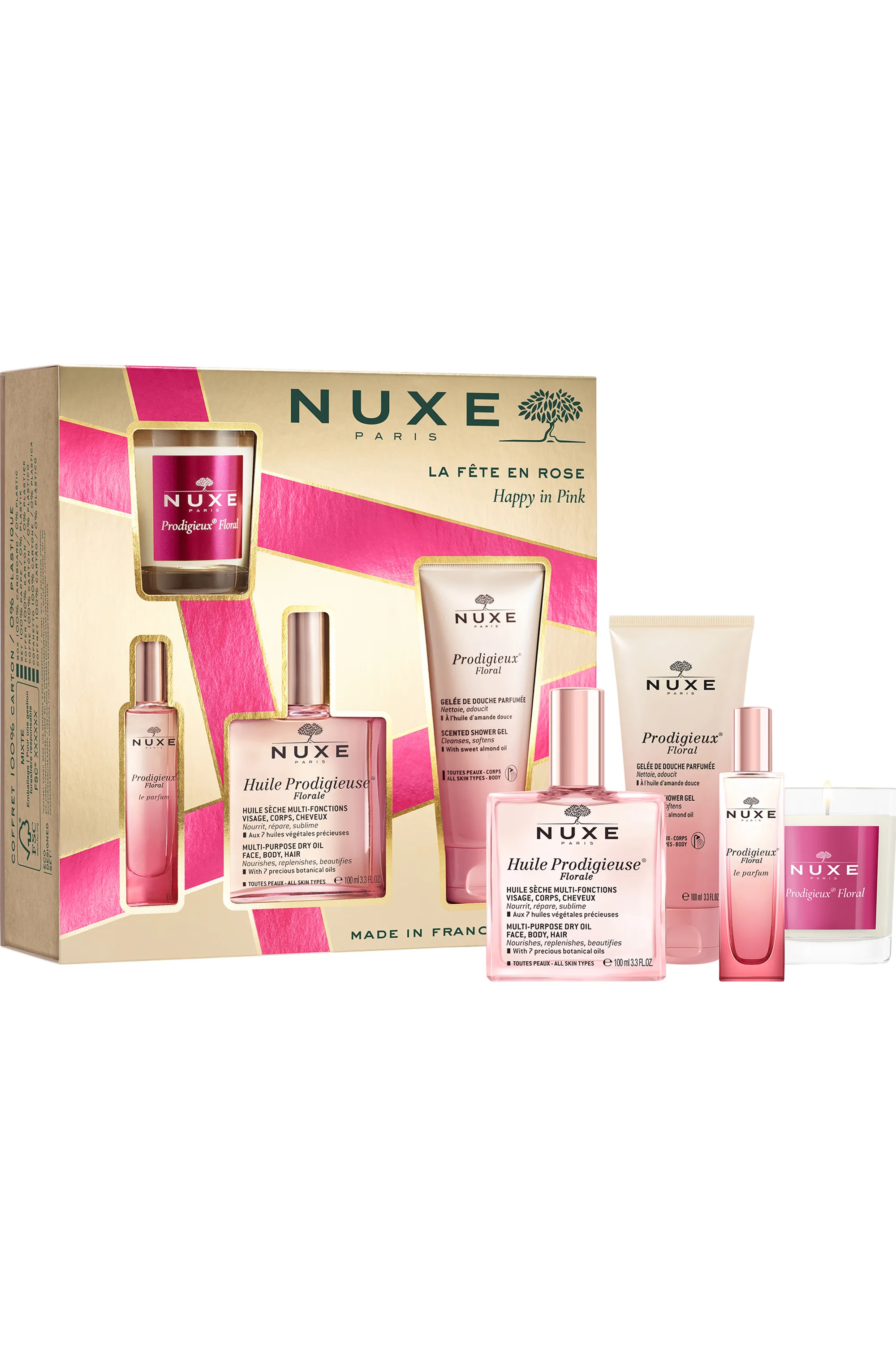 Nuxe Coffret La Fête en Rose avec l’Huile Prodigieuse® Florale 100ml-215 ml