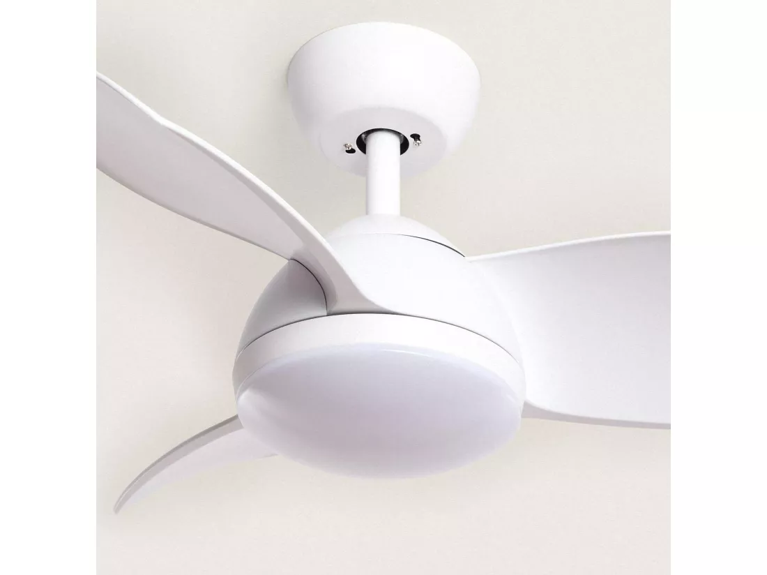 Ventilateur de Plafond Silencieux Poros 35W 76cm Motor DC Blanc Télécommande Avec lumière Oui Blanc