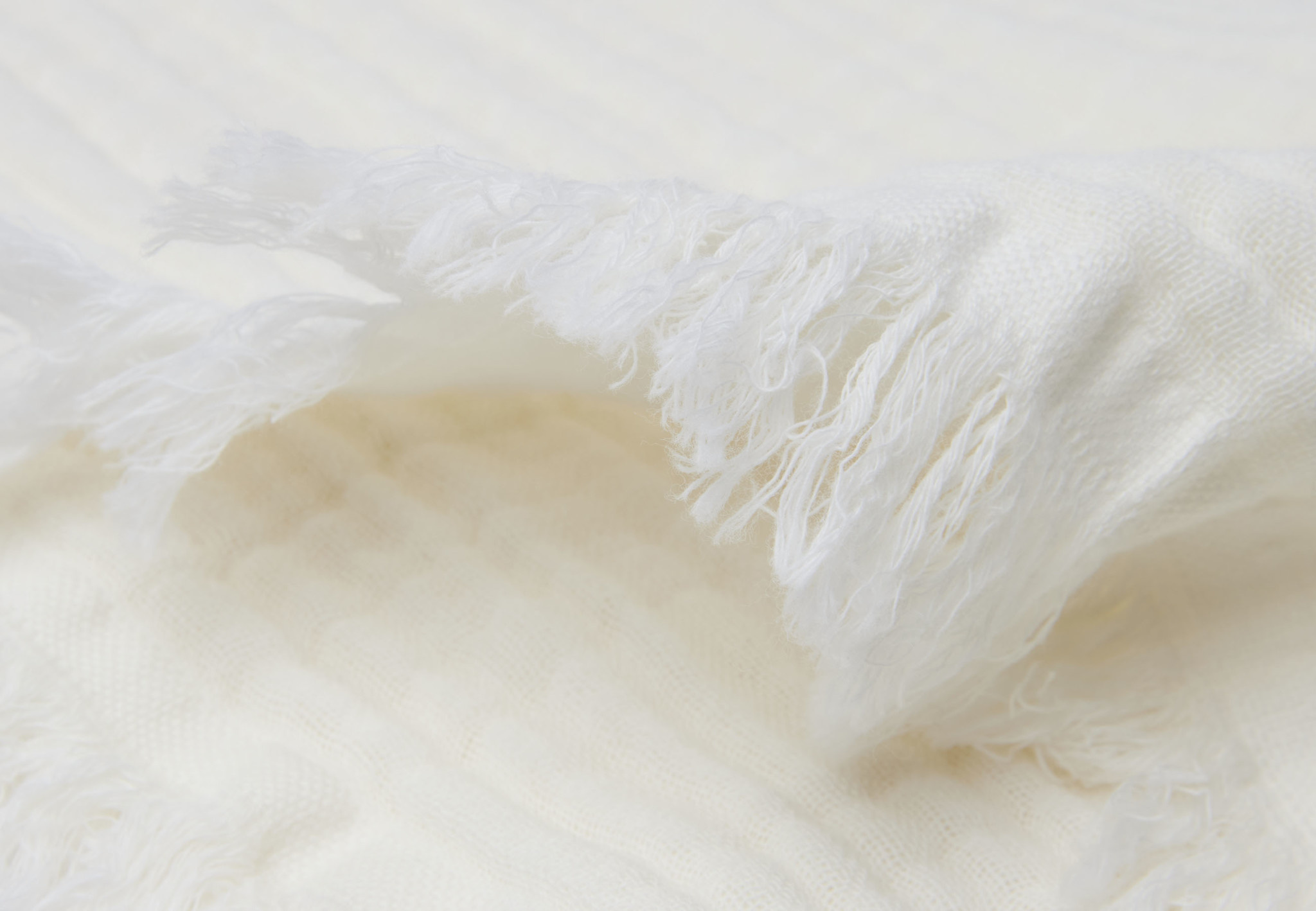 Jollein Jollein muslin fringe wieg deken 75x100 Ivory
