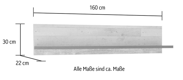 Home affaire Wandregal »Sherwood« Breite 160 cm, in modernem Holz Dekor, 28 mm starke Ablageböden