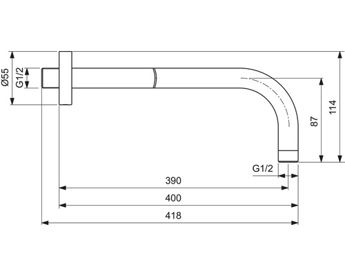 Wandarm Ideal Standard Idealrain 1/2