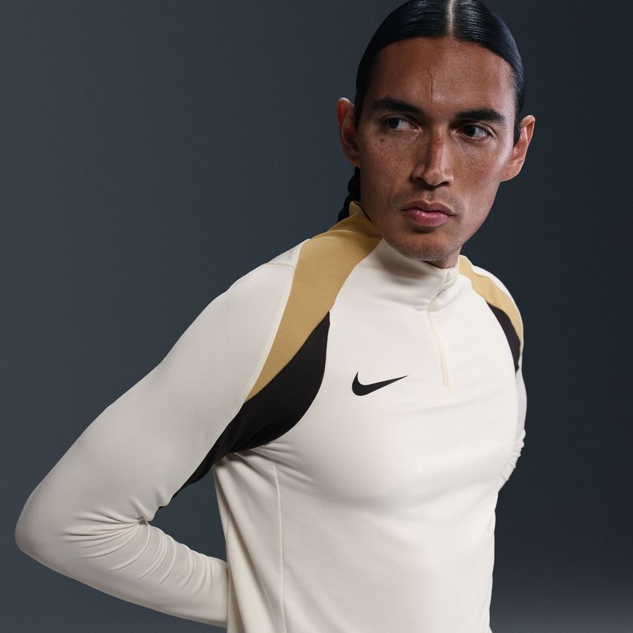 Nike Maillot d'Entraînement Dri-FIT Strike Drill - Blanc/Noir/Or