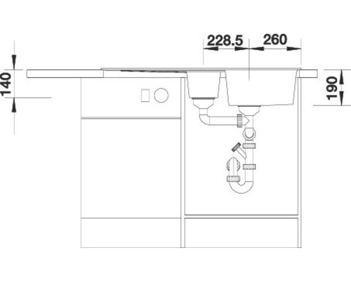 Blanco ZIA 6 S spoelbak 1000 x 500 mm vulkanisch grijs 527389