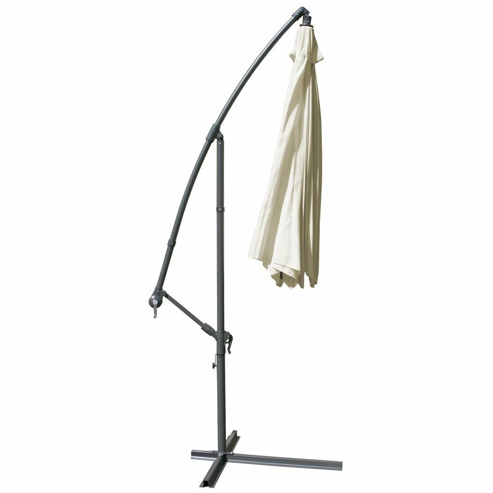 Parasol déporté diamètre 3,5 m beige meuble jardin