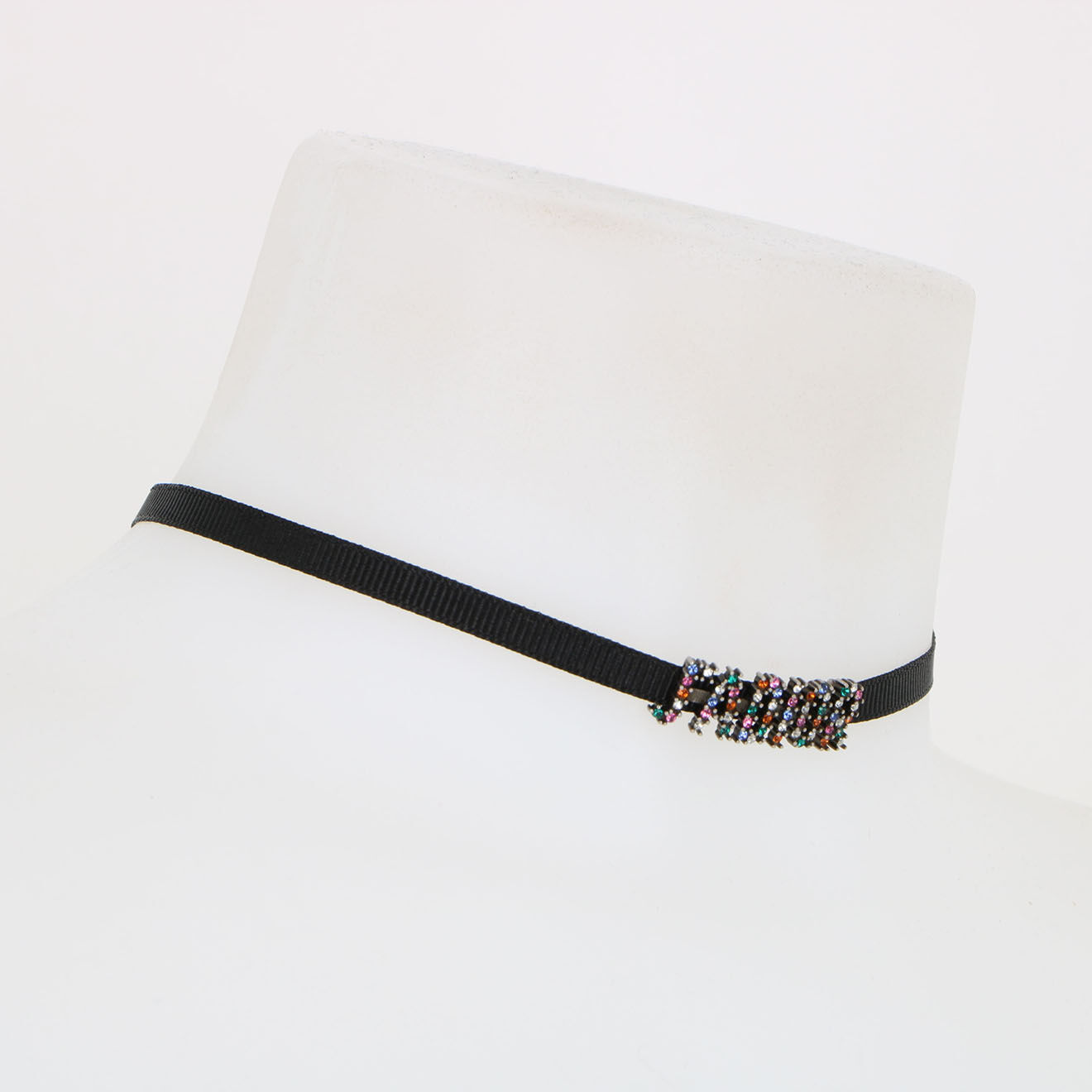 Dior Chocker en Tissu & Métal Srass noir - Très bon état