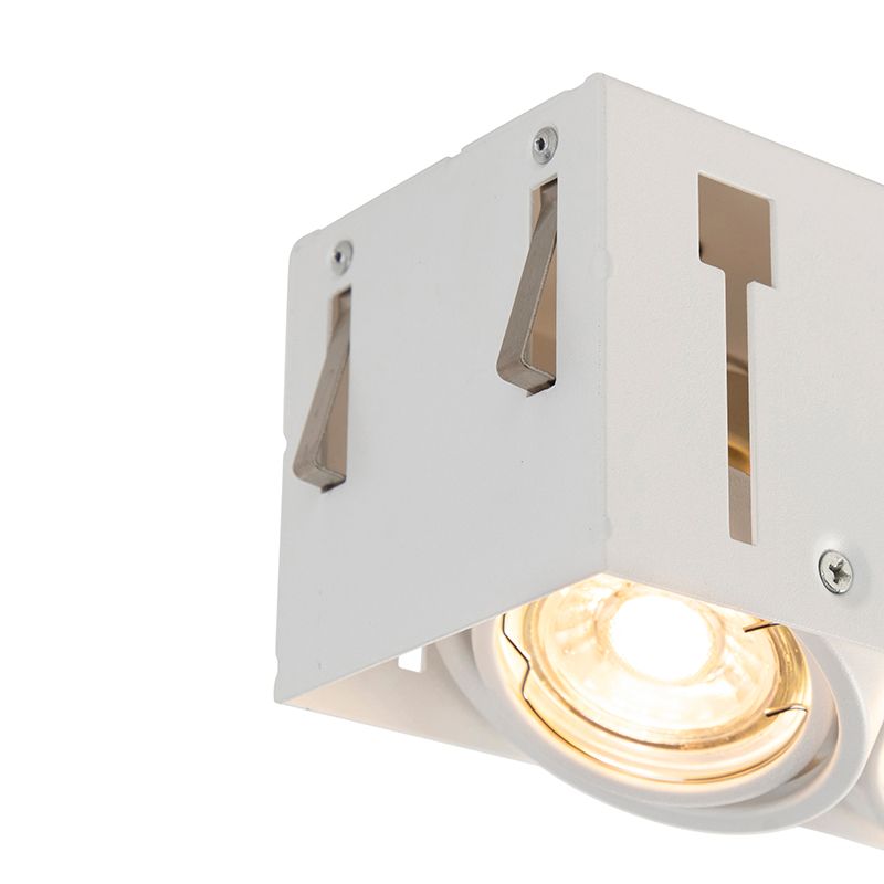 Set van 6 Inbouwspot wit draai- en kantelbaar trimless 3-lichts - Oneon