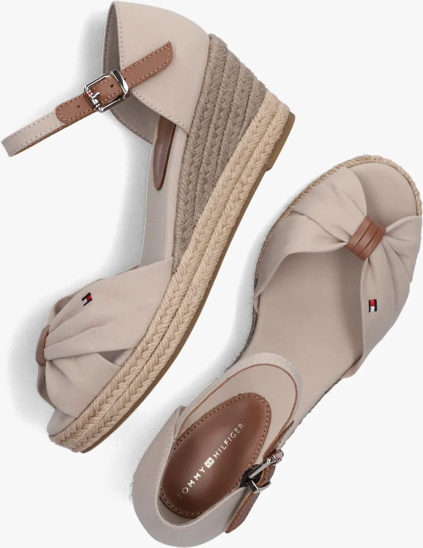 TOMMY HILFIGER beige tommy hilfiger espadrilles basic open toe mid wedge
