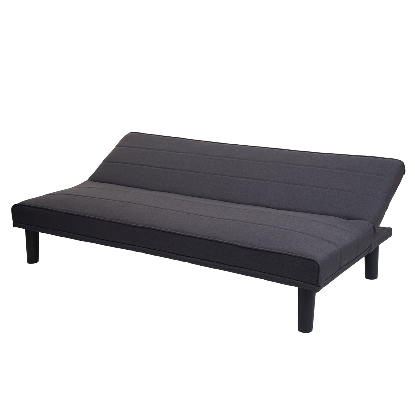 Schlafsofa MCW-J17, Couch Klappsofa Gästebett Bettsofa, Schlaffunktion Stoff/Textil 165cm ~ anthrazit-grau