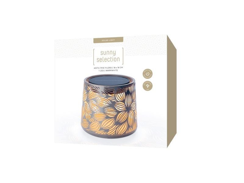 STT Laterne Solar Antic Mini Flora Grey Dekorative Solarleuchte