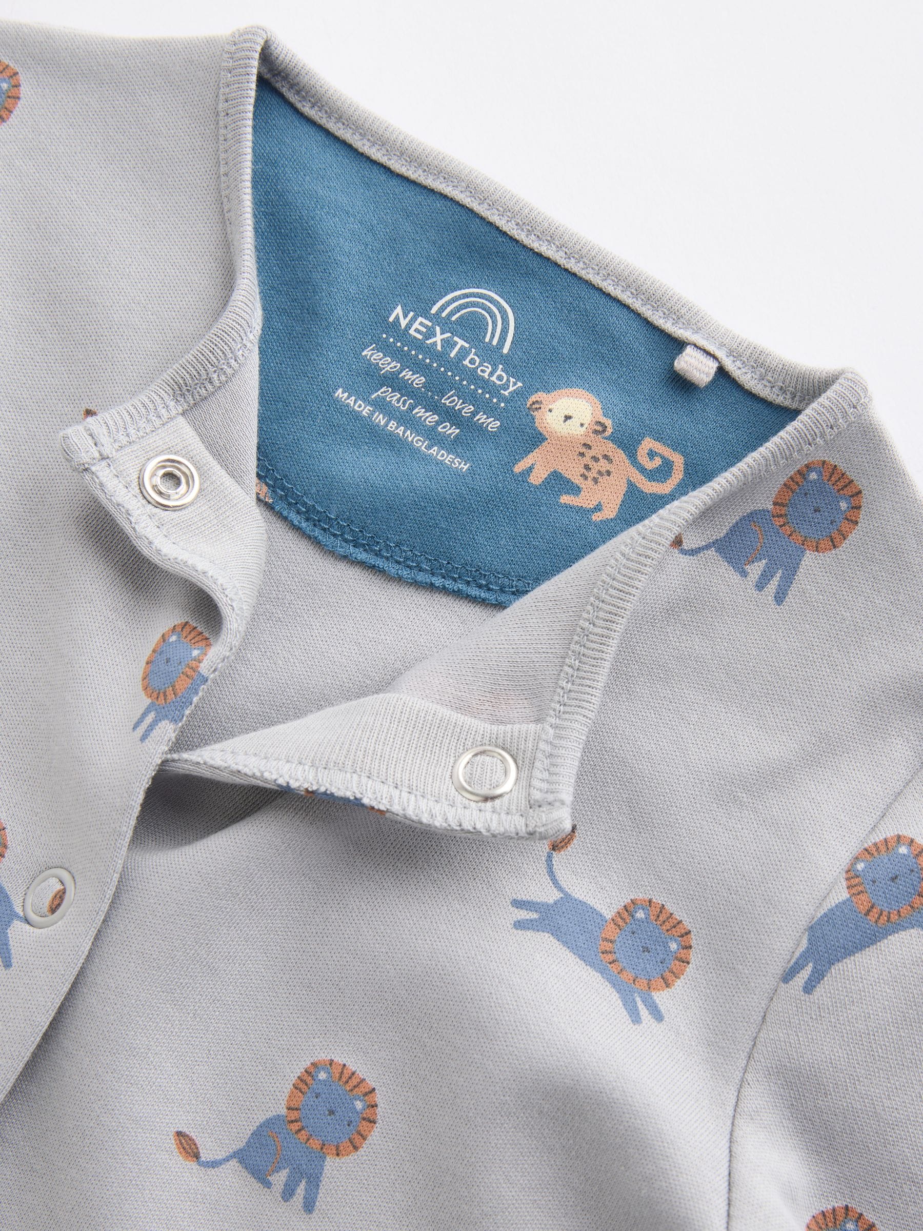 Blauwgroen - Set van 5 baby-pyjama's met patroon (0-2jr)