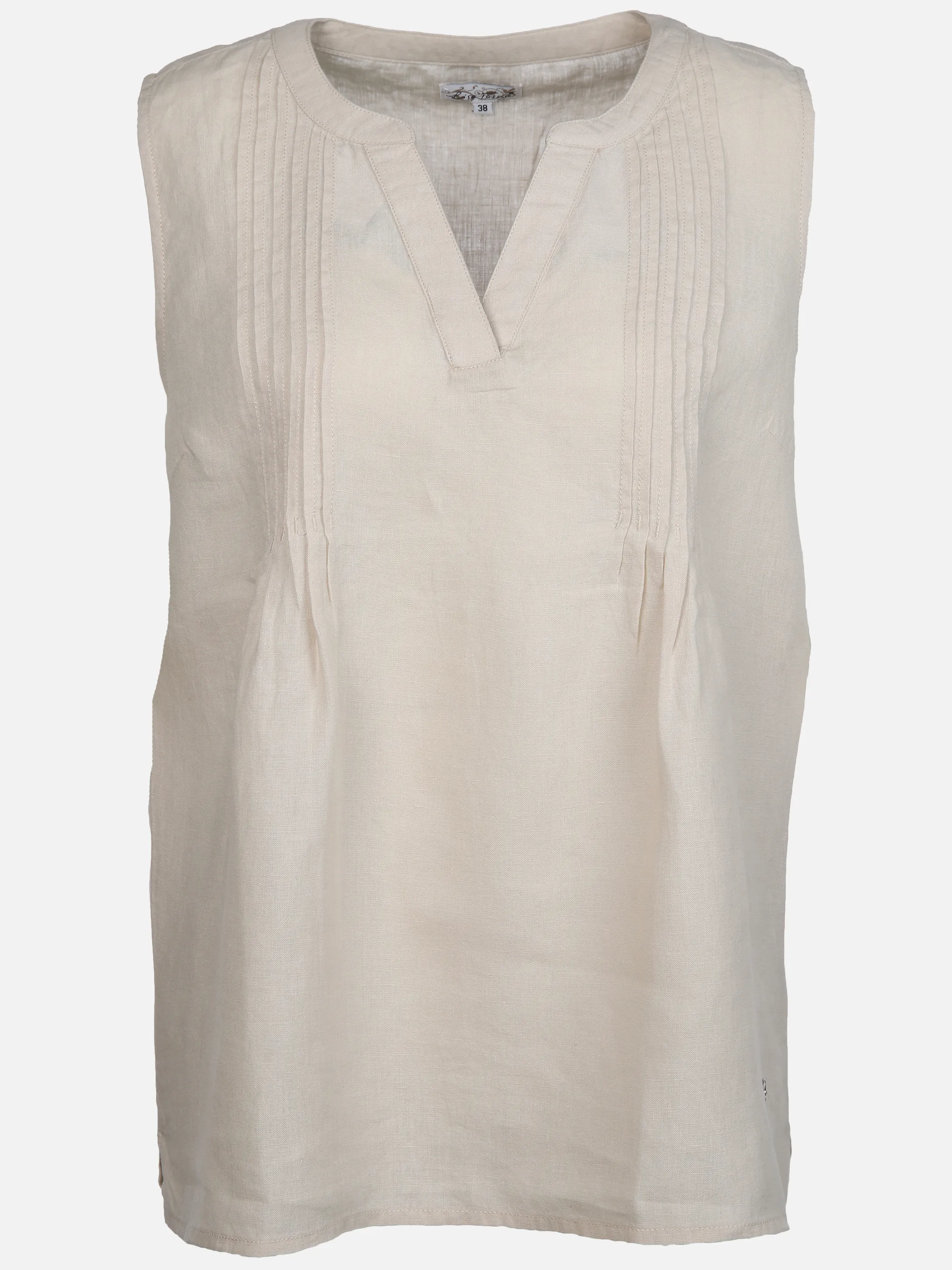 Damen Leinentop mit Biesen