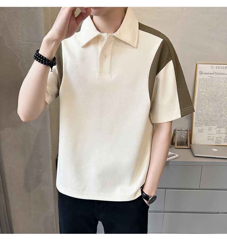 Capbrew - Poloshirt met korte mouwen en kraag en tweekleurige panelen