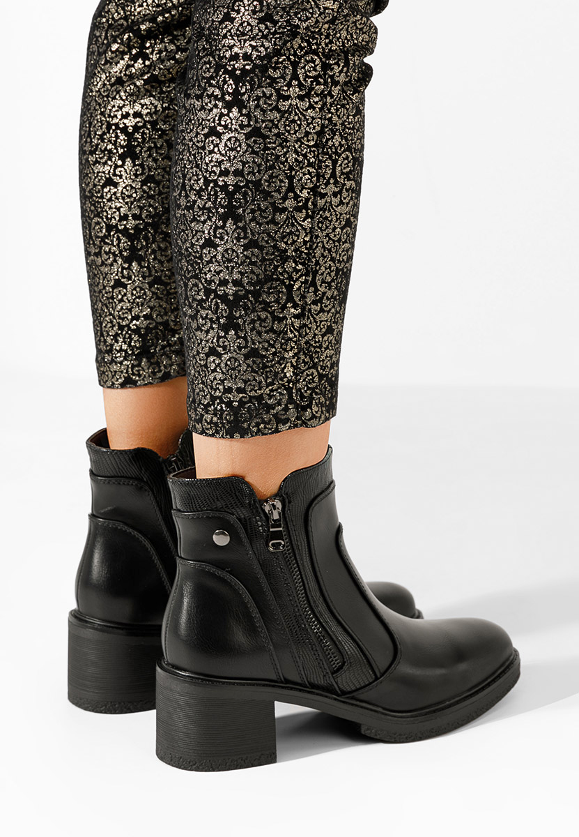 Bottines à talon noires Caleiaja