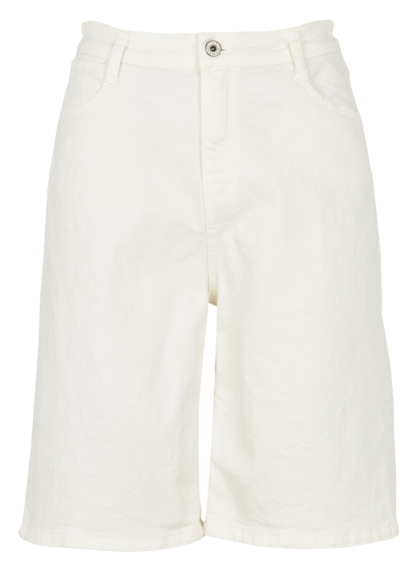 Bermuda taille haute en coton mélangé | Blanc