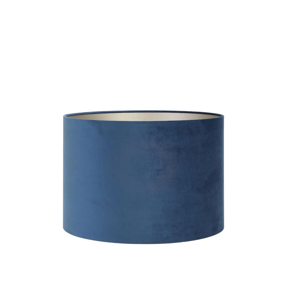Cilinder Lampenkap Velours - Petrol Blue - Ø35x30cm