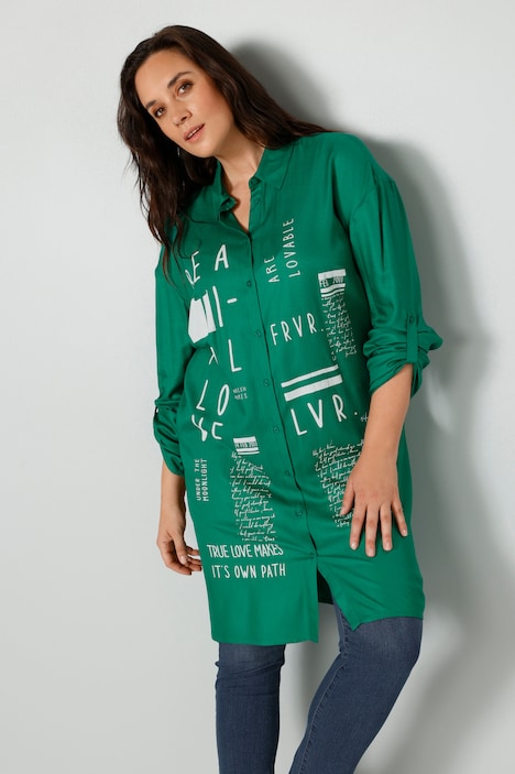 Longbluse, Hemdkragen, Langarm