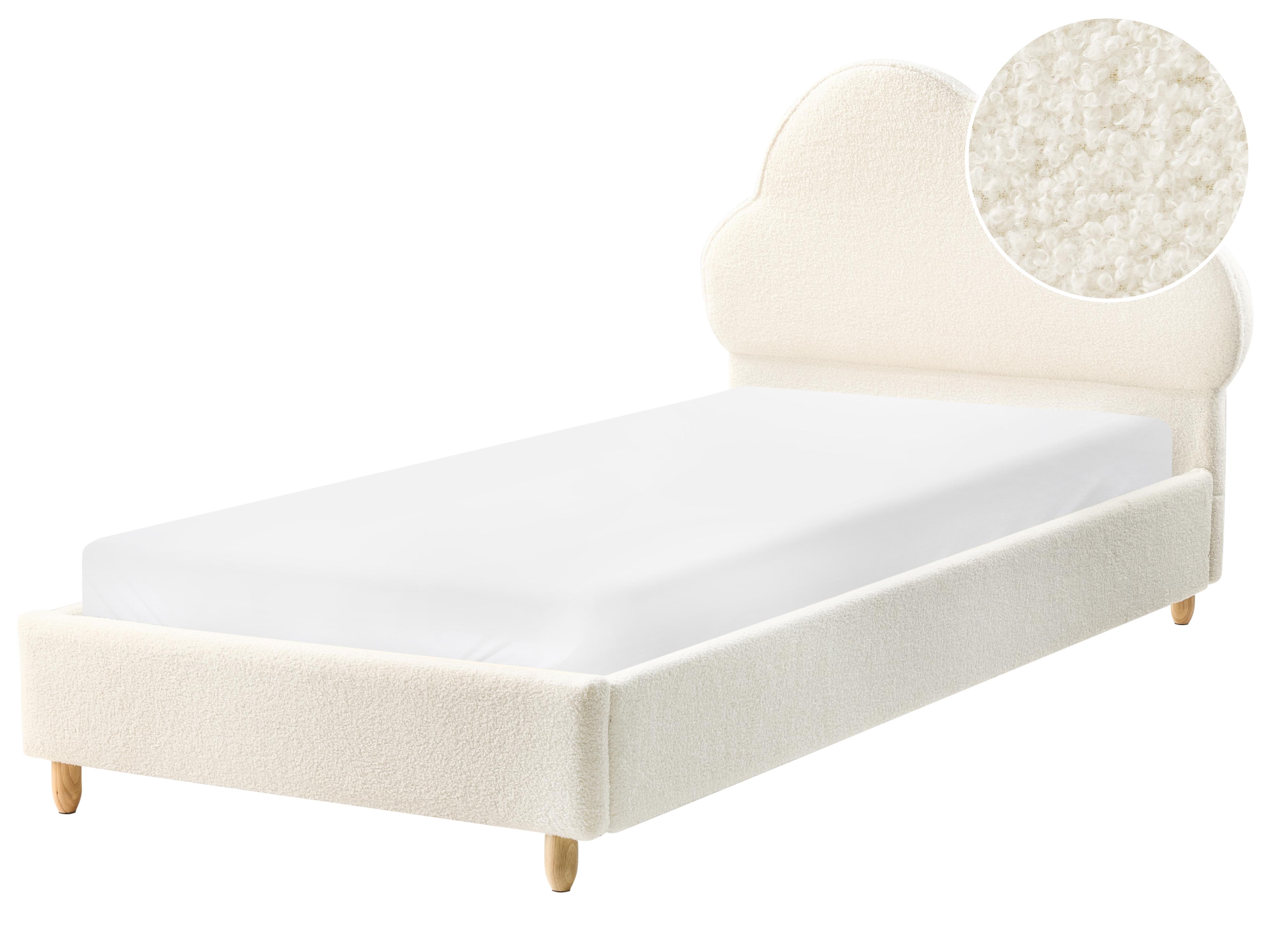 Kinderbed Wolk Bouclé BELLEVUE 90 x 200 cm Gebroken wit