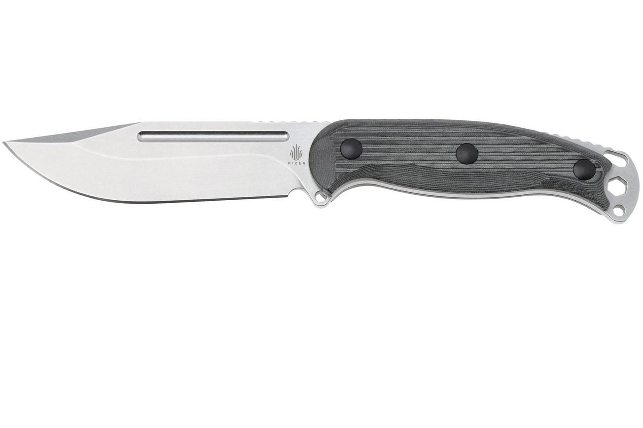 Kizer Ursa Major 1082A3, Satin Nitro-V, Black Micarta, vaststaand mes, Maksim Epifantsev design