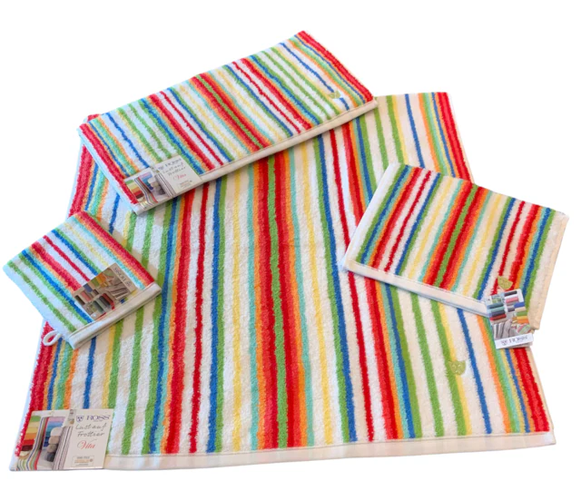 ROSS Saunatuch »Multicolor« mit Streifen und gesticktem ROSS-Emblem