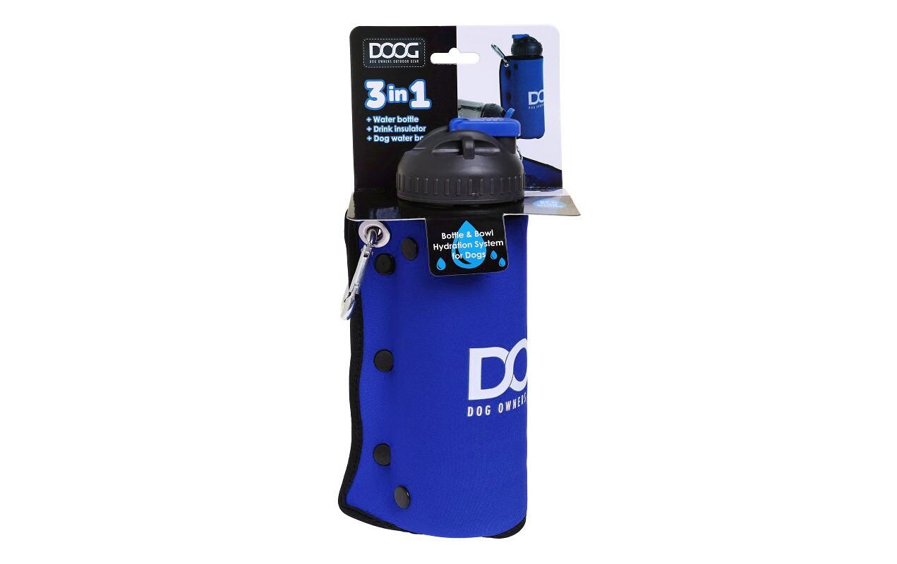 3-in-1 Water Bottle BlauTragbarer Hundewassernapf, Flasche und Isolator in einem