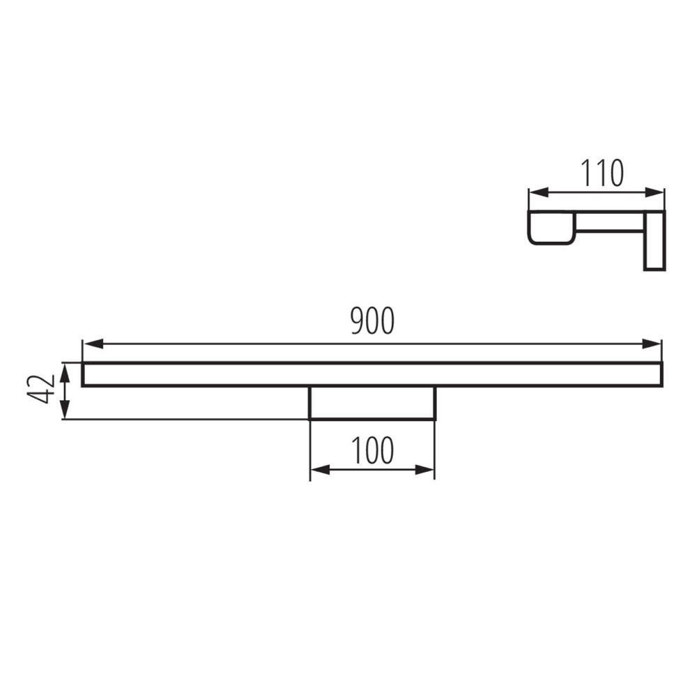 LED spiegellamp Asten in zwart 15W 1150lm IP44