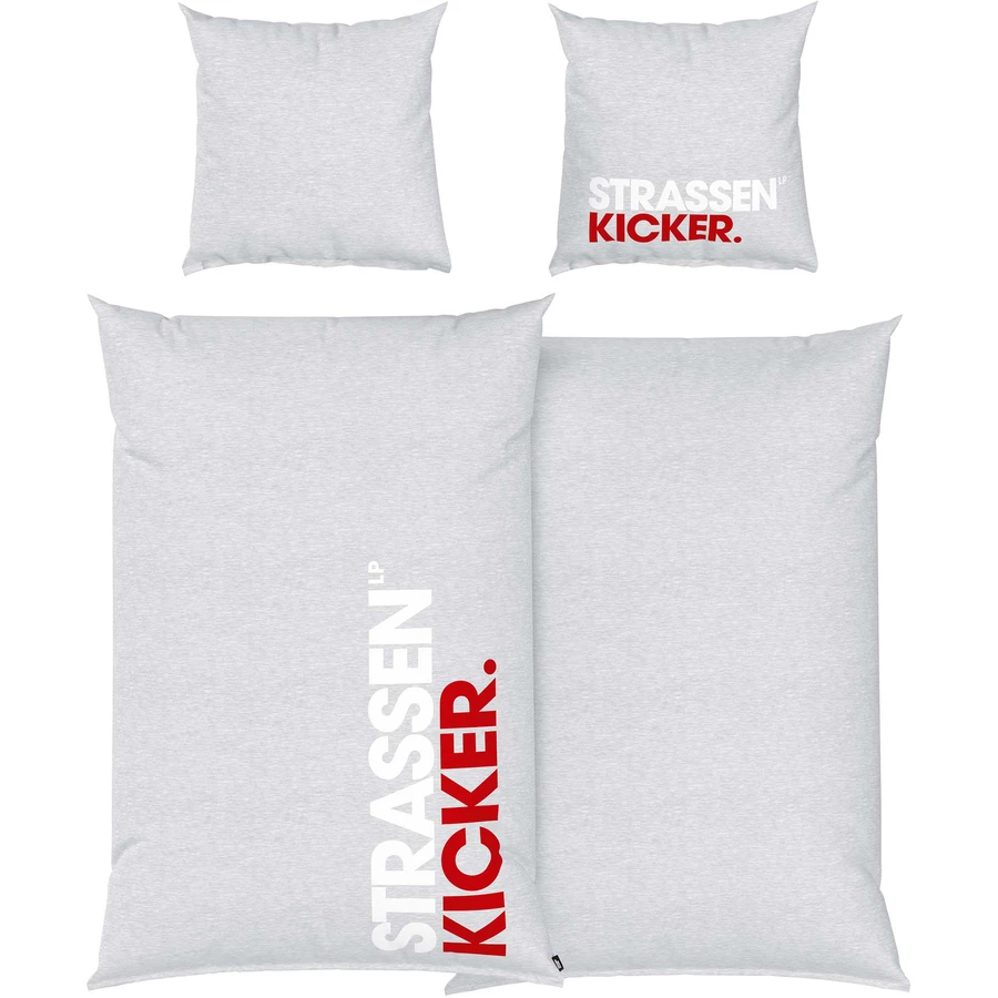 HERDING Bettwäsche Strassenkicker grau-rot 135 x 200 cm