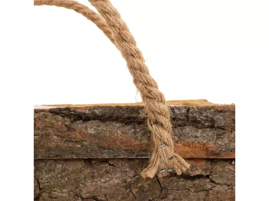 Panier en bois avec poignées marron 20x20x10h