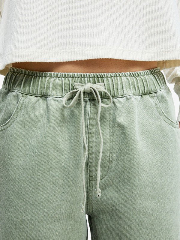 Saltwater Color Mid Jeans à coupe ample Vert Femme