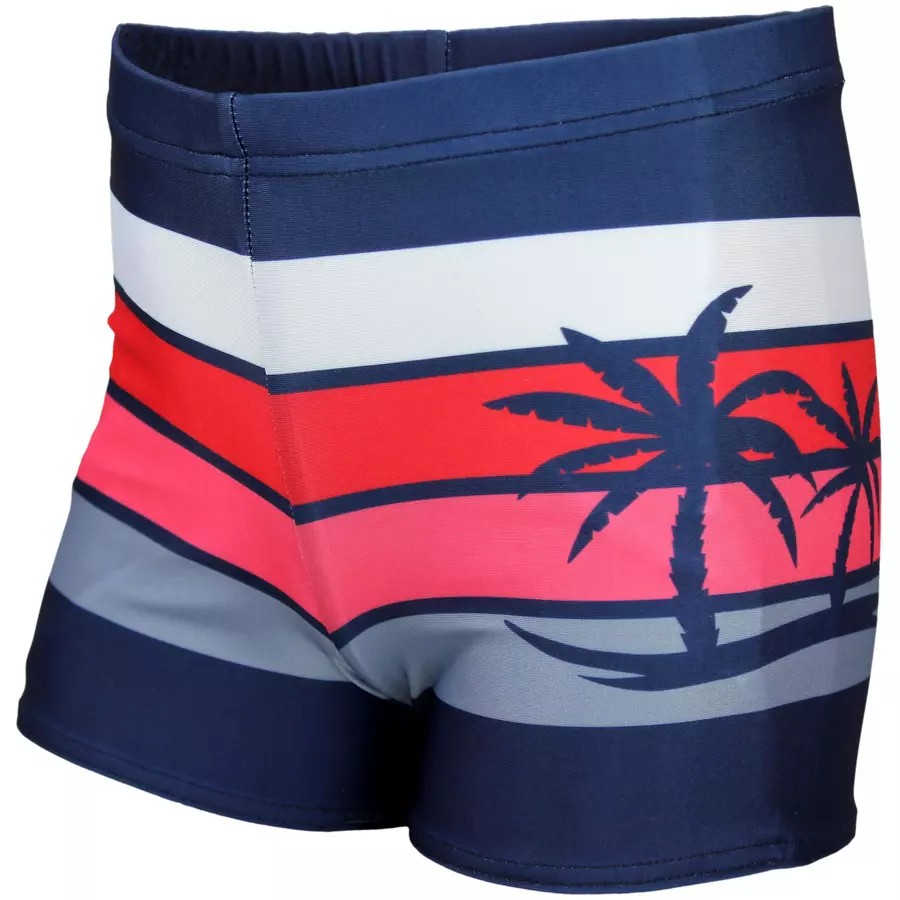 Aquarti Jungen Badehose Gestreift mit Motiven rot