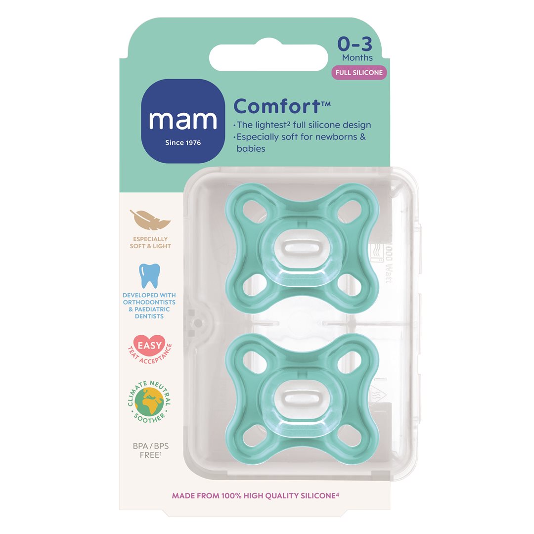 MAM Comfort Nuggi<br>2 Stück, Silikon 0-3 Monate