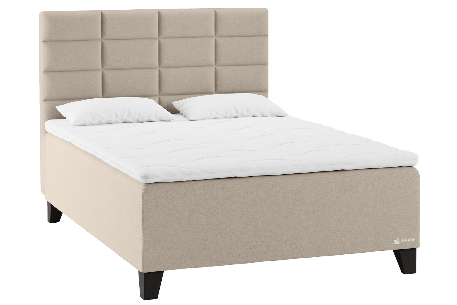 Svane®  Casa Kontinental 150x200 cm Tekstil Moment Beige, Pure Elastec, Square Leg 14cm ShadedBlack