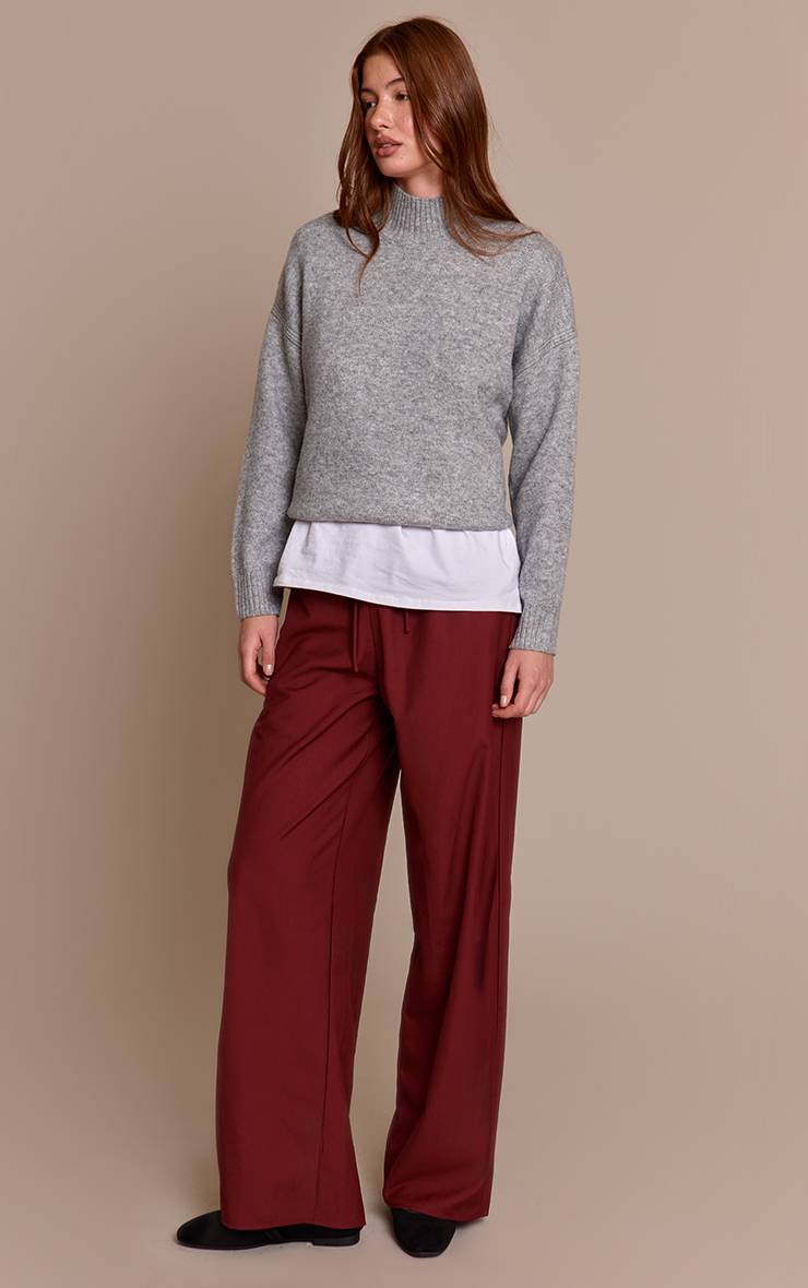 Prune Pantalon Ample Taille Basse En Tissu Tissé Avec Cordon De Serrage